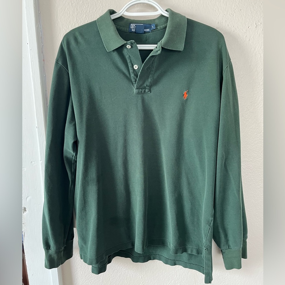 Polo Long Sleeve Rugby Shirt - Forest Green